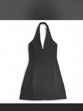 NAMA Scuba Plunge Mini Dress Small Black Halter Deep V-neck Revenge Dress Travel